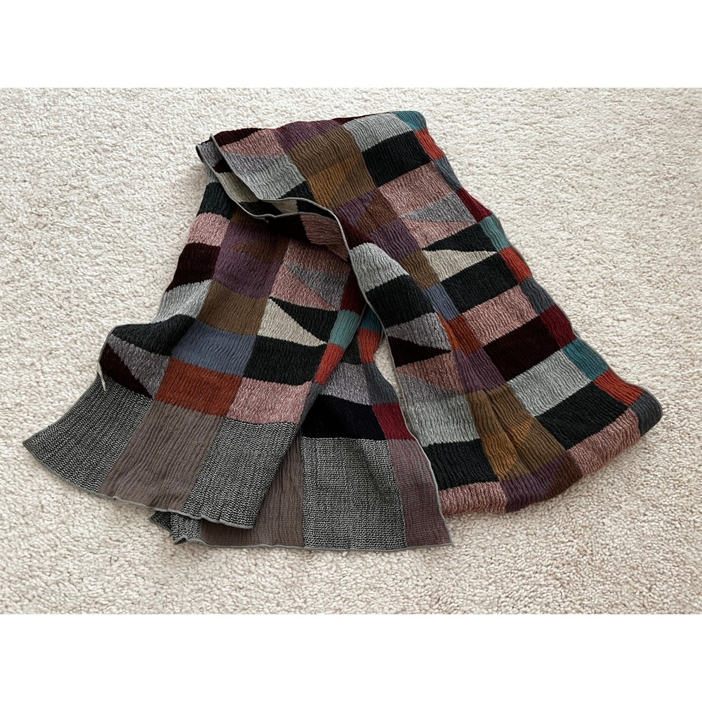 NUNO For Moma Wool Narrow Shawl Scarf Rhombus Multicolored